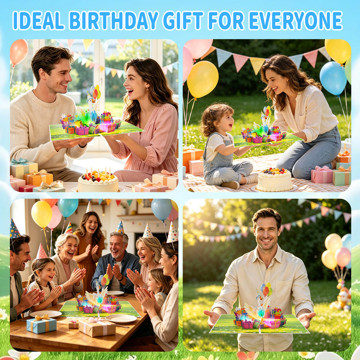 Party Goose Music & Lights Pop-Up Birthday Card