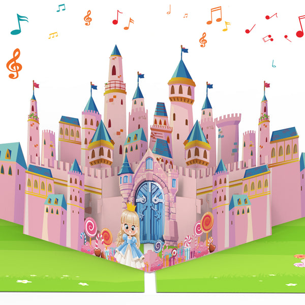Musical Birthday Card, Pop-Up Music & Lights Birthday Card for 3/4/5/6/7/8 Year Old Girls, Daughters, Granddaughters, Nieces