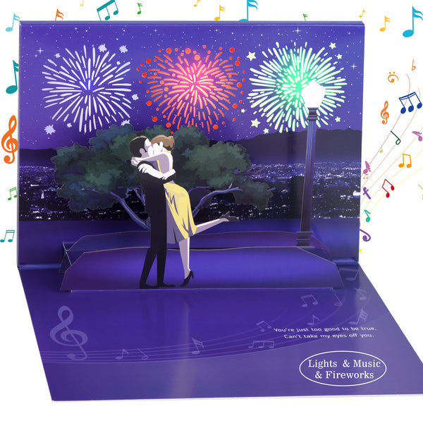 Fireworks Music Pop Up Anniversary Card
