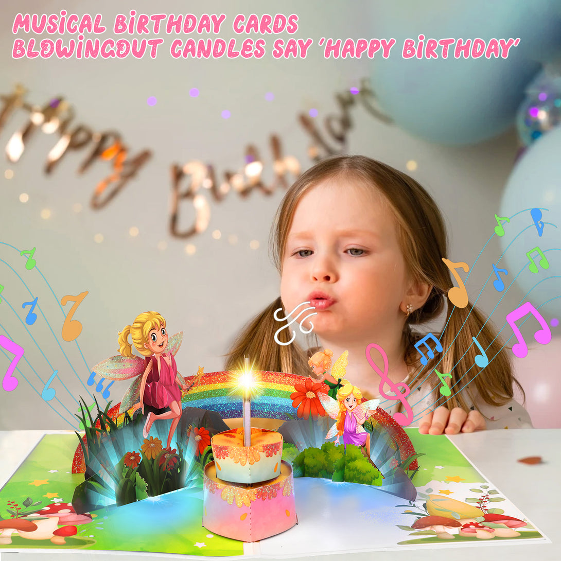 Rainbow Fairy Cake | Pop Up Birthday Card With Lights & Musical ...