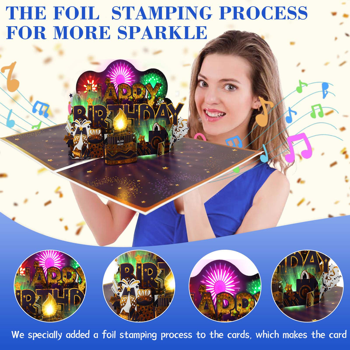 Firework Cake Blow-to-Celebrate Birthday Card