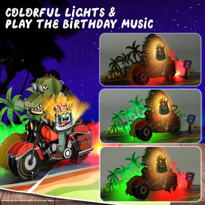 Crocodile Motorbike Blow-to-Celebrate Birthday Card