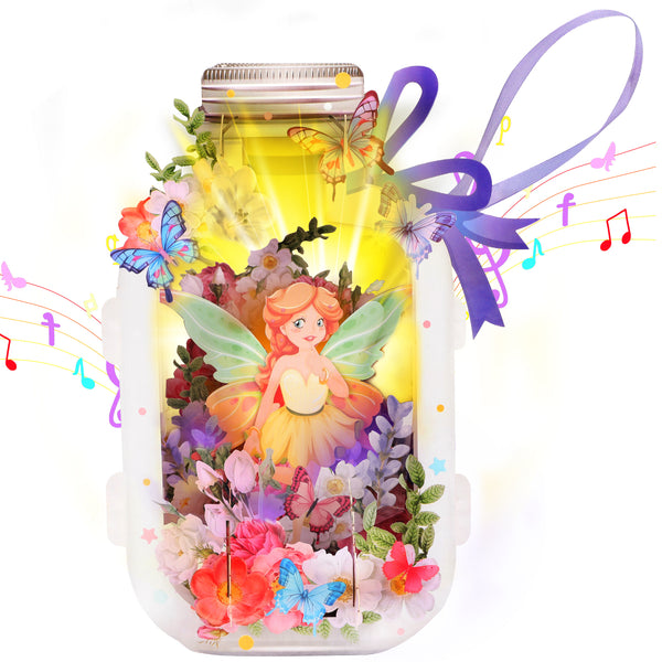 Ecloverlife Musical Birthday Card for Girls, 3D Fairy Pop-Up Birthday Cards with Lights