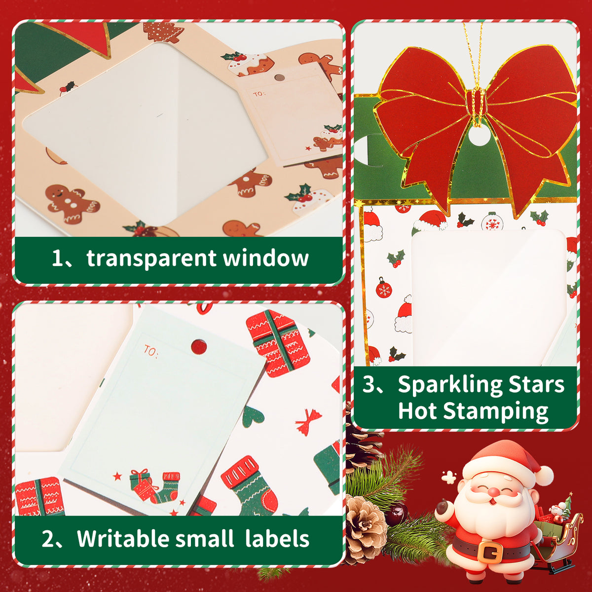 Christmas Stocking Hangable Money Holder Christmas Ornament (6 Pack)