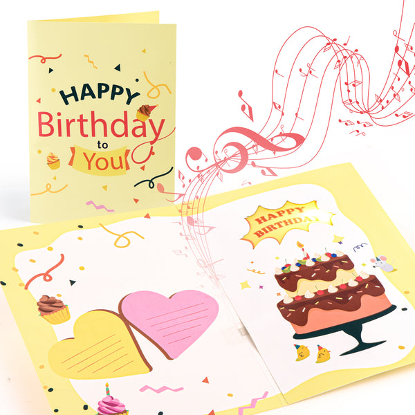Fruit Cake and Music Happy Birthday Card