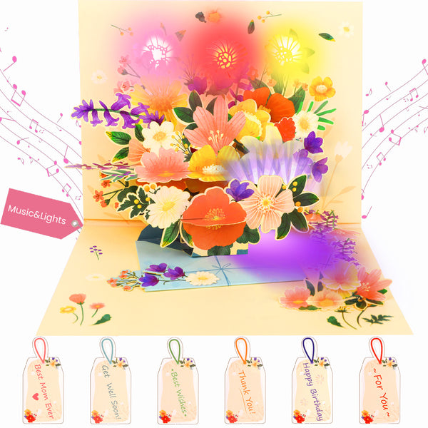 Get Well Soon Cards,Musical Birthday Cards , Pop Up Greeting Cards with Lights