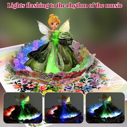 Green Fairy Flower Garden Blow-to-Celebrate Birthday Card