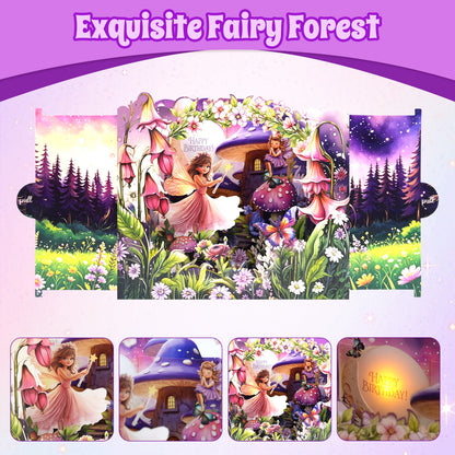 Fairy Forest Pull Tab Pop-Up Music & Lights Birthday Card