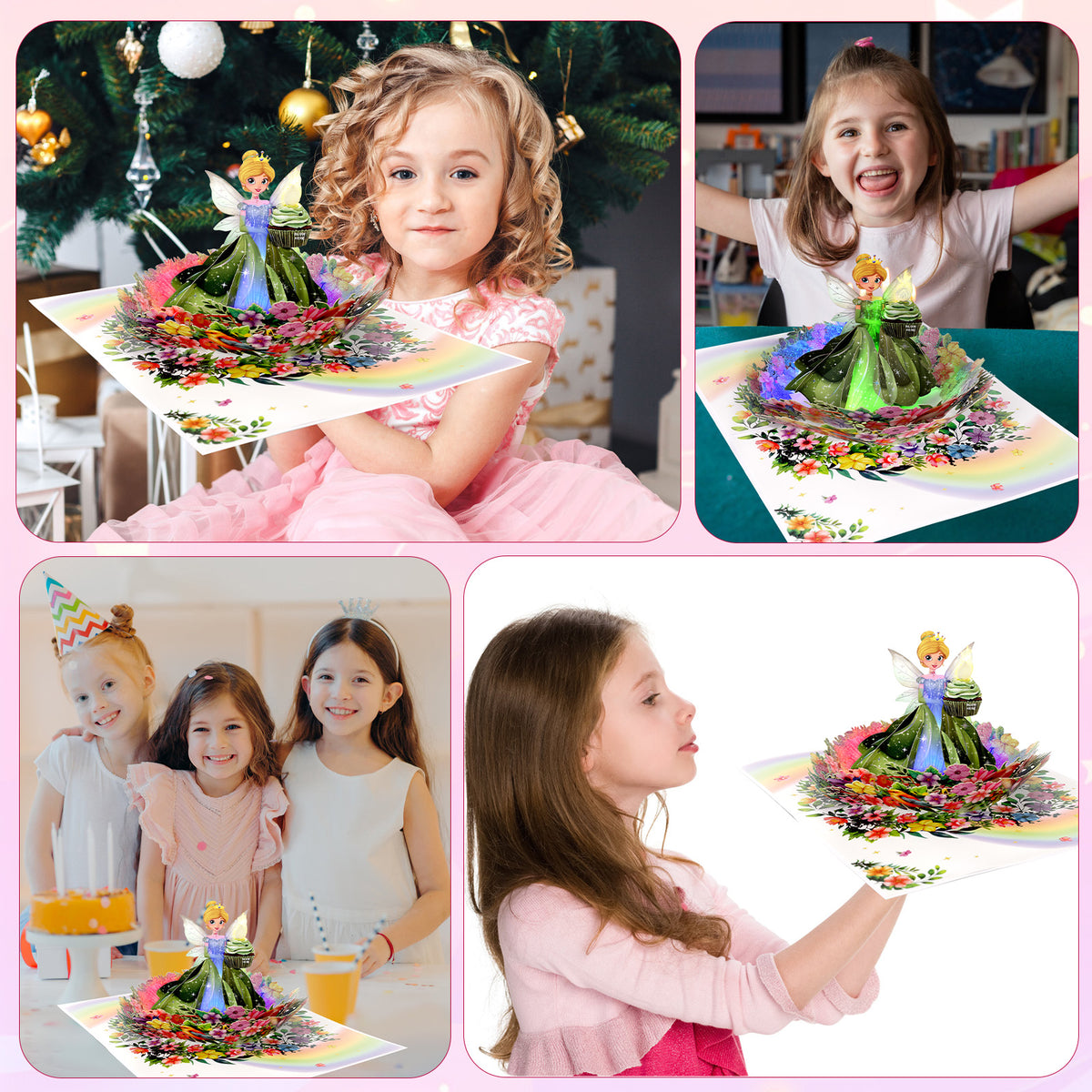 Green Fairy Flower Garden Blow-to-Celebrate Birthday Card