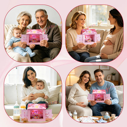 Pink Baby Girl Nursery Music & Lights Pop-Up Baby Shower Card
