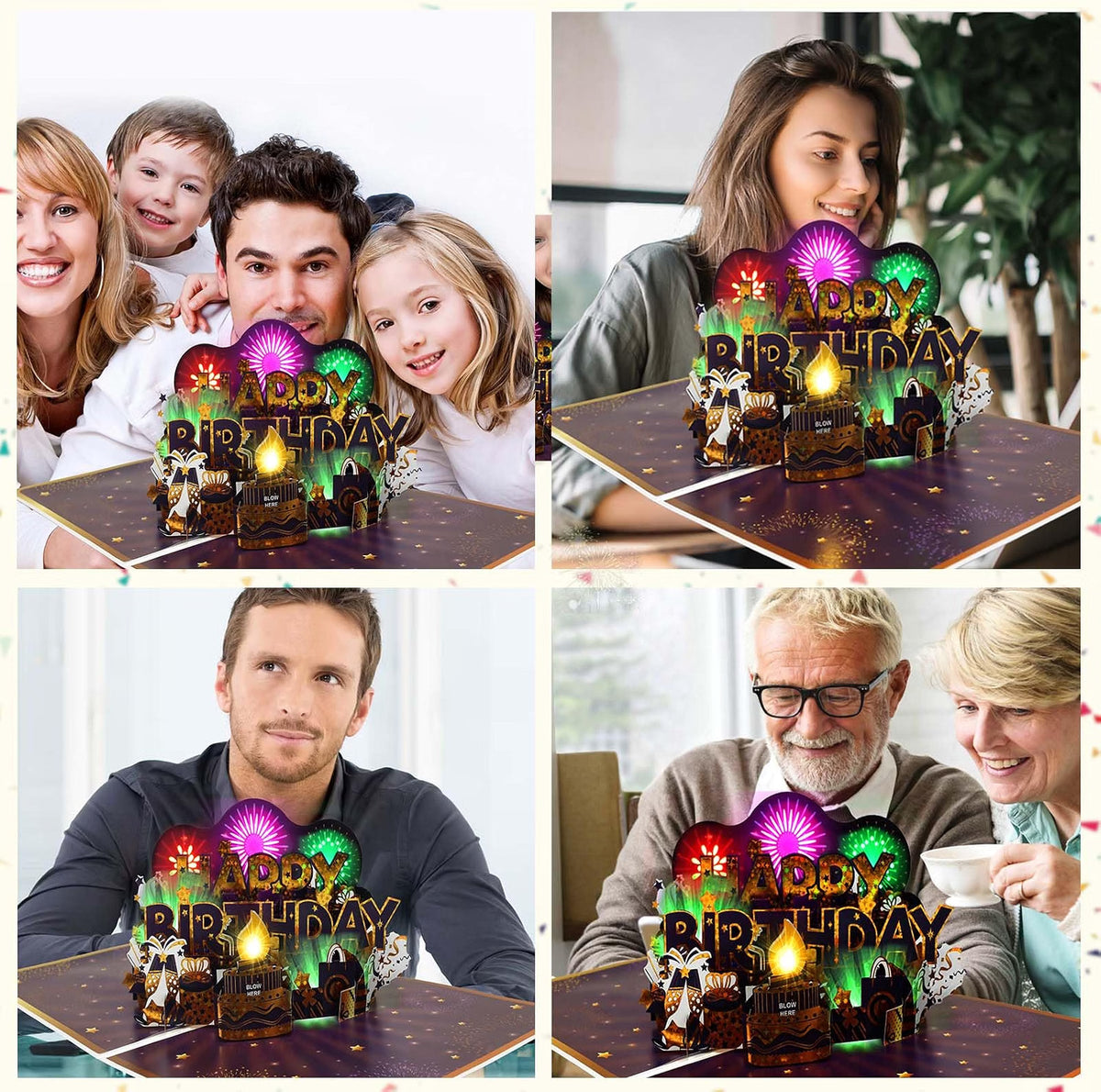 Firework Cake Blow-to-Celebrate Birthday Card