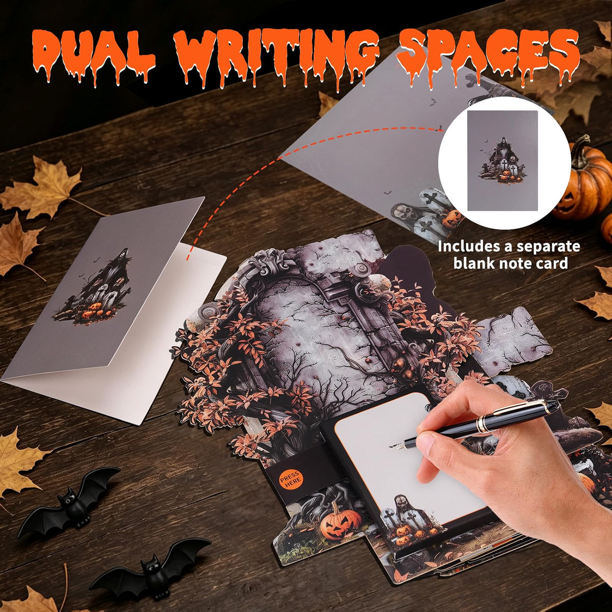 Grim Reaper Graveyard Music & Lights Pop-Up Halloween Card