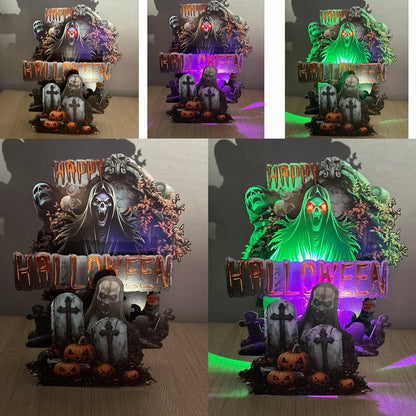 Grim Reaper Graveyard Music & Lights Pop-Up Halloween Card