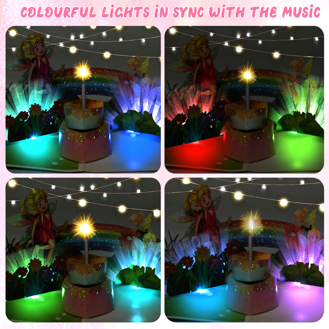 Rainbow Fairy Cake | Pop Up Birthday Card With Lights & Musical ...